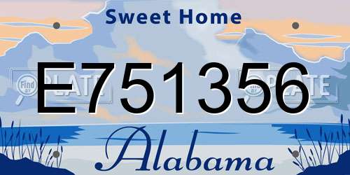 E751356 Alabama License Plate