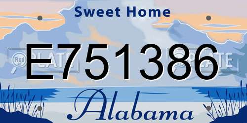 E751386 Alabama License Plate