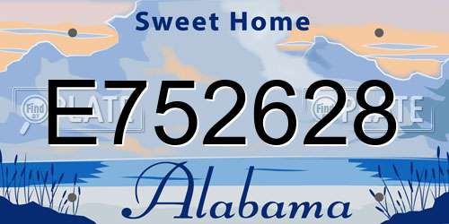 E752628 Alabama License Plate