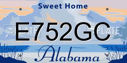 E752GC Alabama License Plate