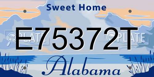 E75372T Alabama License Plate