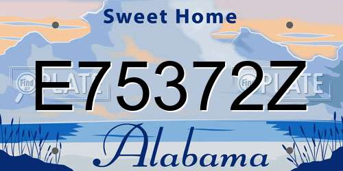 E75372Z Alabama License Plate