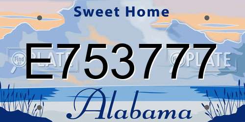 E753777 Alabama License Plate