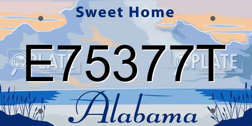 E75377T Alabama License Plate