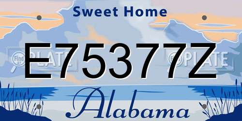 E75377Z Alabama License Plate