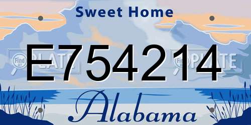 E754214 Alabama License Plate