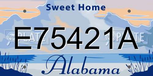 E75421A Alabama License Plate