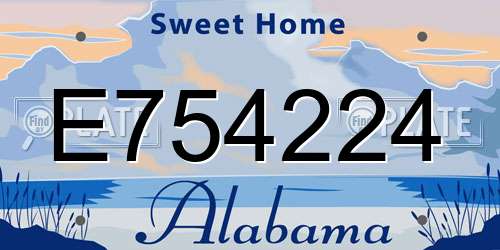 E754224 Alabama License Plate