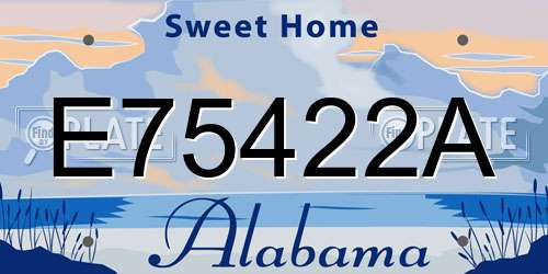 E75422A Alabama License Plate