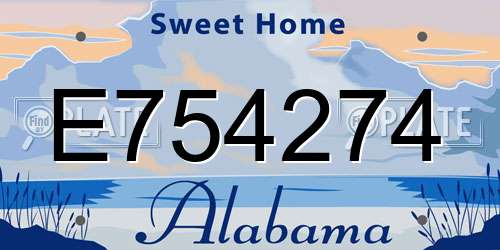 E754274 Alabama License Plate