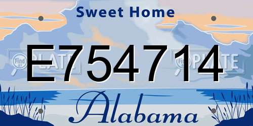 E754714 Alabama License Plate