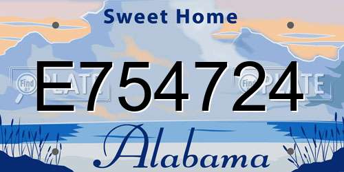 E754724 Alabama License Plate