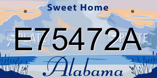 E75472A Alabama License Plate