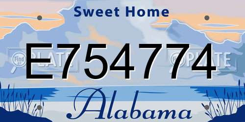 E754774 Alabama License Plate