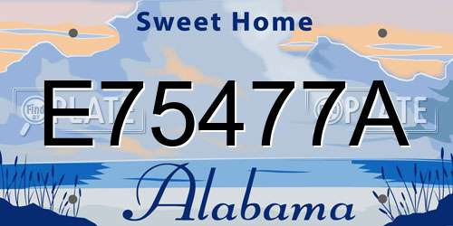 E75477A Alabama License Plate