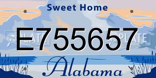 E755657 Alabama License Plate