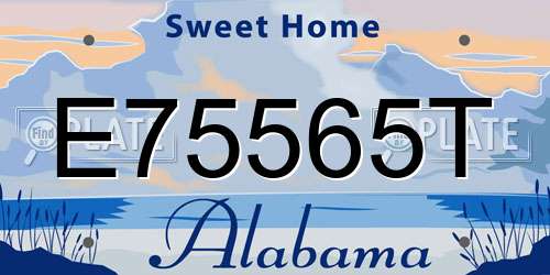 E75565T Alabama License Plate