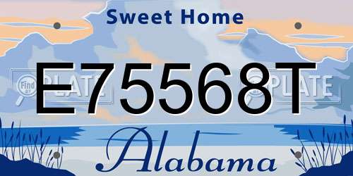E75568T Alabama License Plate