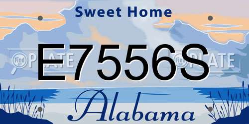 E7556S Alabama License Plate