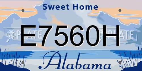 E7560H Alabama License Plate