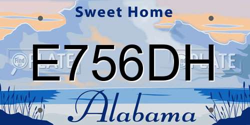 E756DH Alabama License Plate