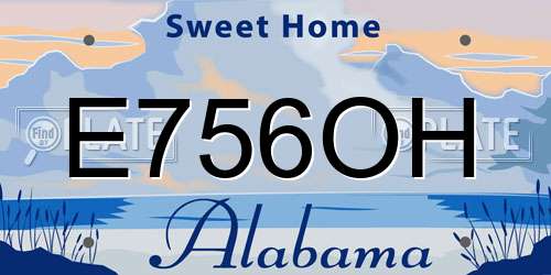 E756OH Alabama License Plate