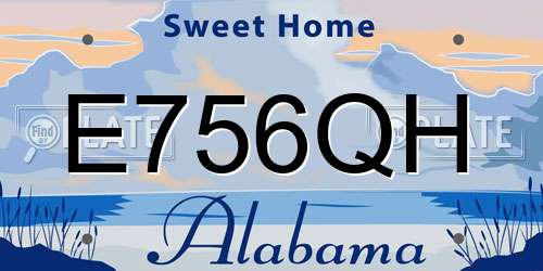 E756QH Alabama License Plate