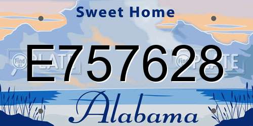E757628 Alabama License Plate