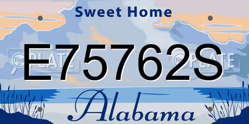 E75762S Alabama License Plate