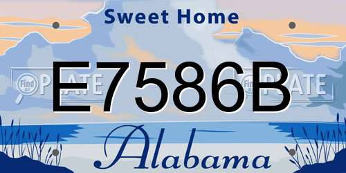 E7586B Alabama License Plate