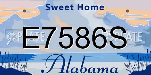 E7586S Alabama License Plate