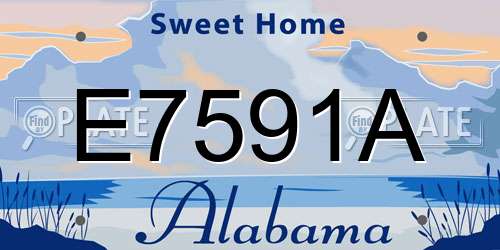 E7591A Alabama License Plate
