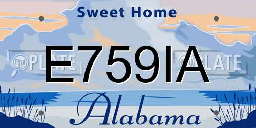 E759IA Alabama License Plate