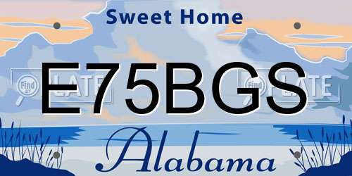 E75BGS Alabama License Plate