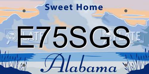 E75SGS Alabama License Plate