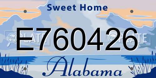 E760426 Alabama License Plate