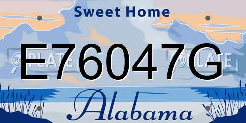 E76047G Alabama License Plate