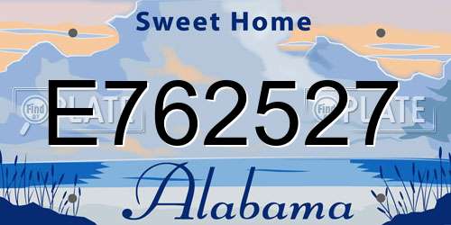 E762527 Alabama License Plate