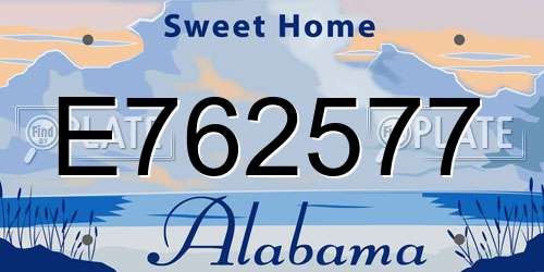 E762577 Alabama License Plate