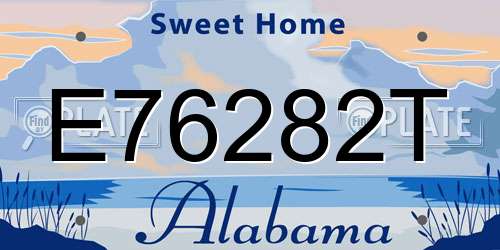 E76282T Alabama License Plate