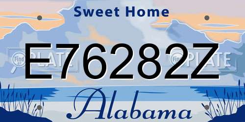 E76282Z Alabama License Plate