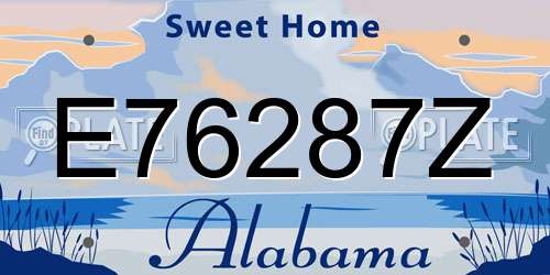 E76287Z Alabama License Plate