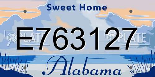 E763127 Alabama License Plate