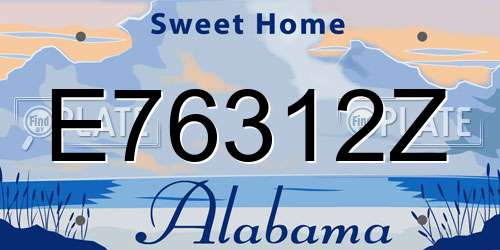 E76312Z Alabama License Plate