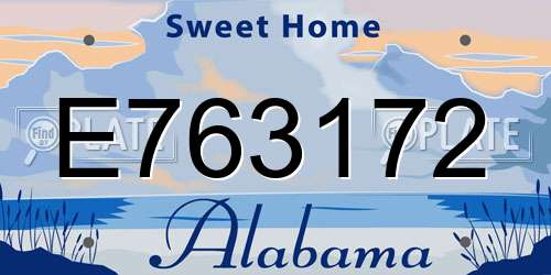 E763172 Alabama License Plate