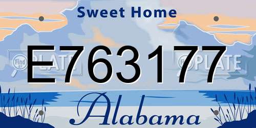 E763177 Alabama License Plate