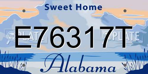 E76317T Alabama License Plate