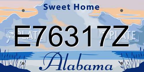 E76317Z Alabama License Plate