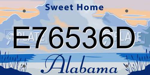 E76536D Alabama License Plate