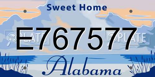 E767577 Alabama License Plate